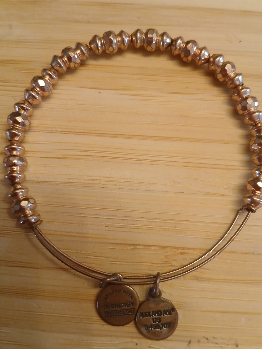 Alex & Ani Rose Gold Beaded Bracelet - Picture 3 of 3